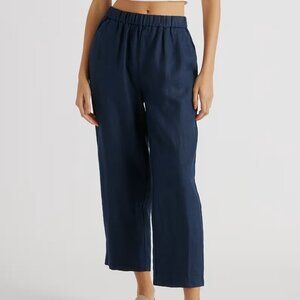 NWT Quince 100% European Linen Pants in Navy